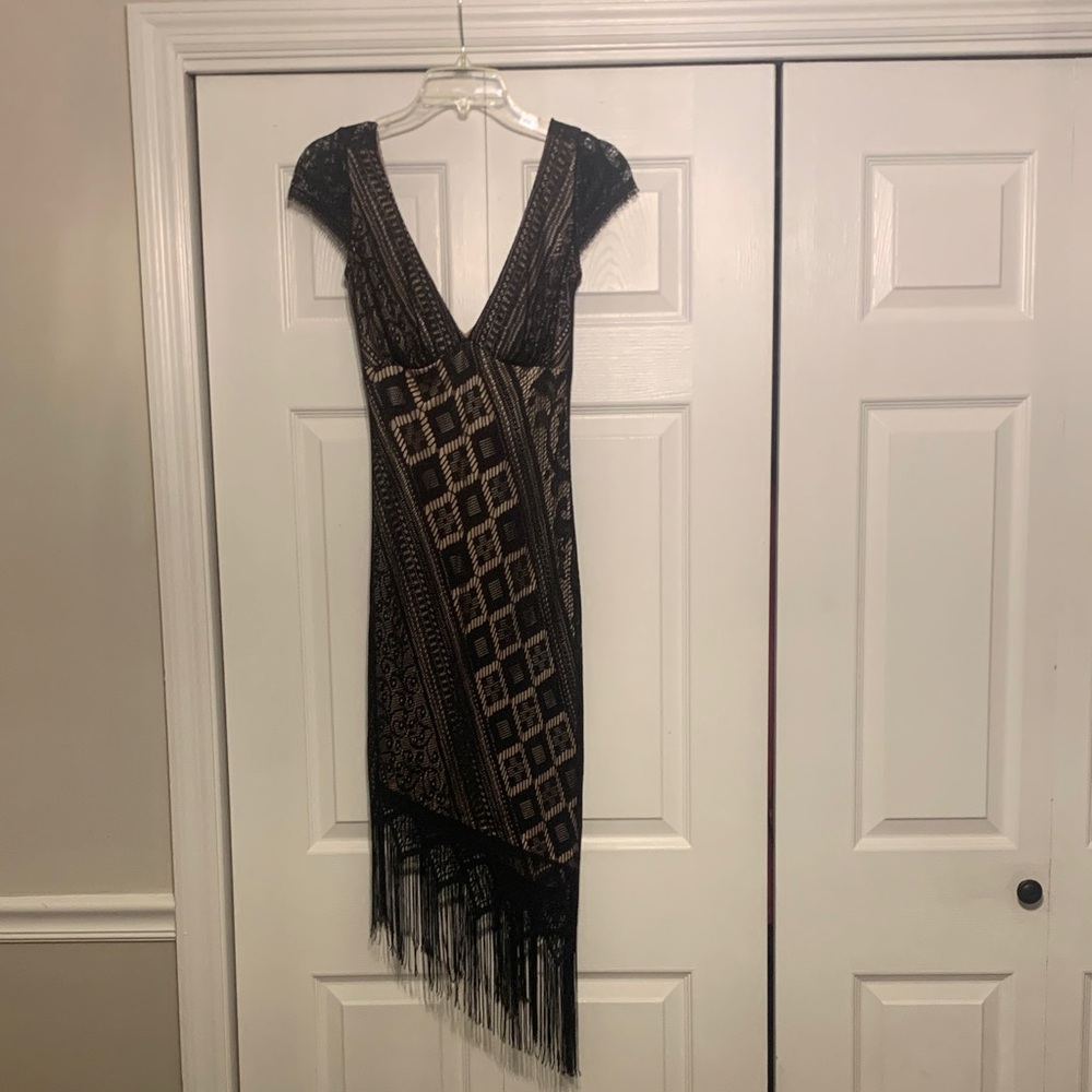 Moda International Black Asymmetrical Cocktail Dress